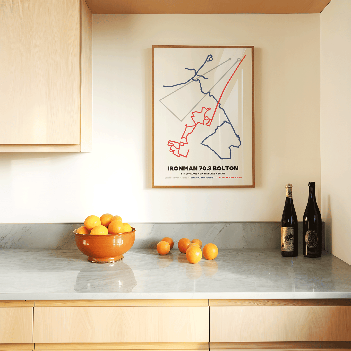 Triathlon Route Map Art