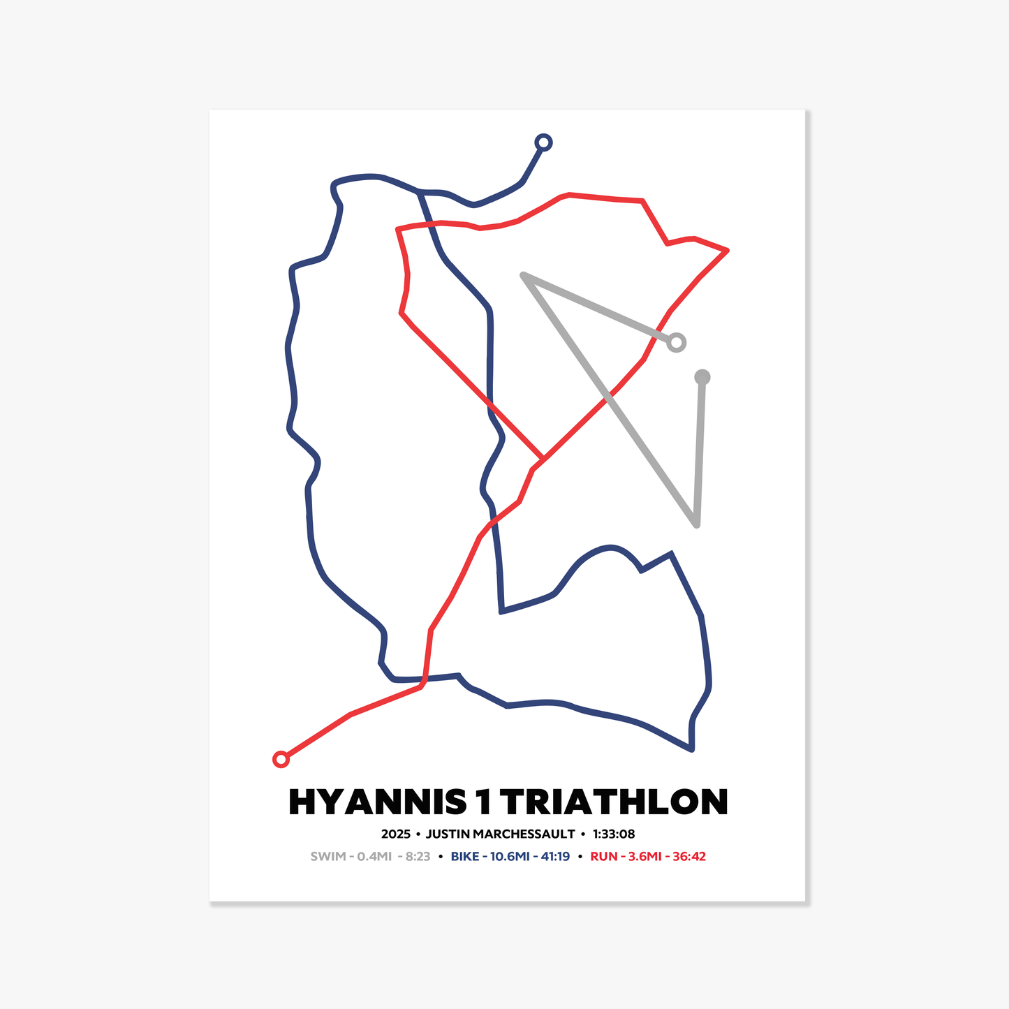Triathlon Route Map Art