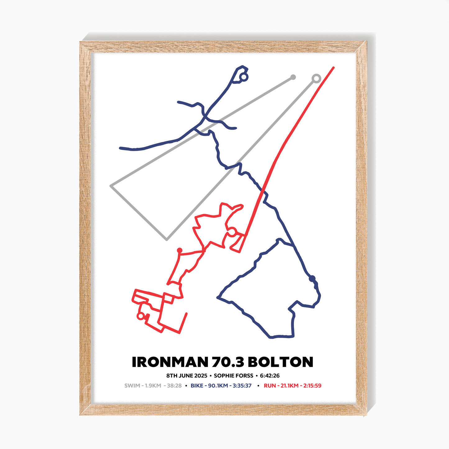 Triathlon Route Map Art