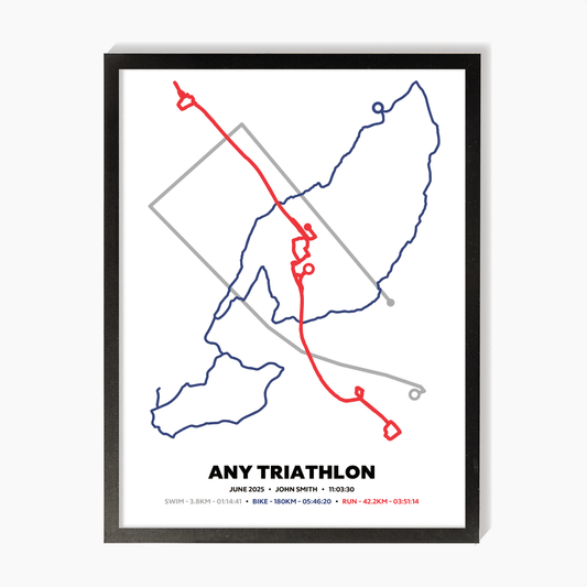 Triathlon Route Map Art