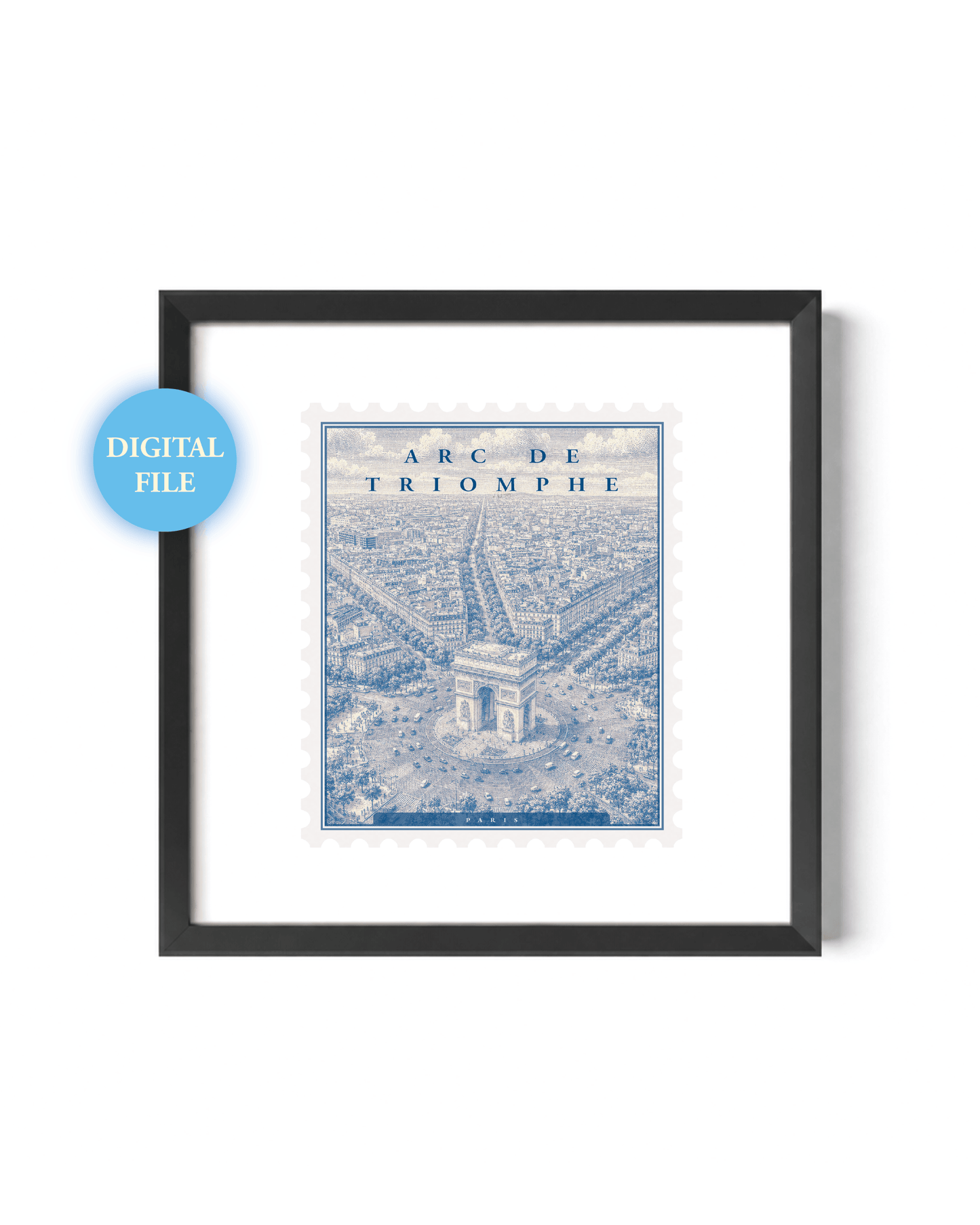 Arc De Triomphe Vintage Stamp (Digital File)