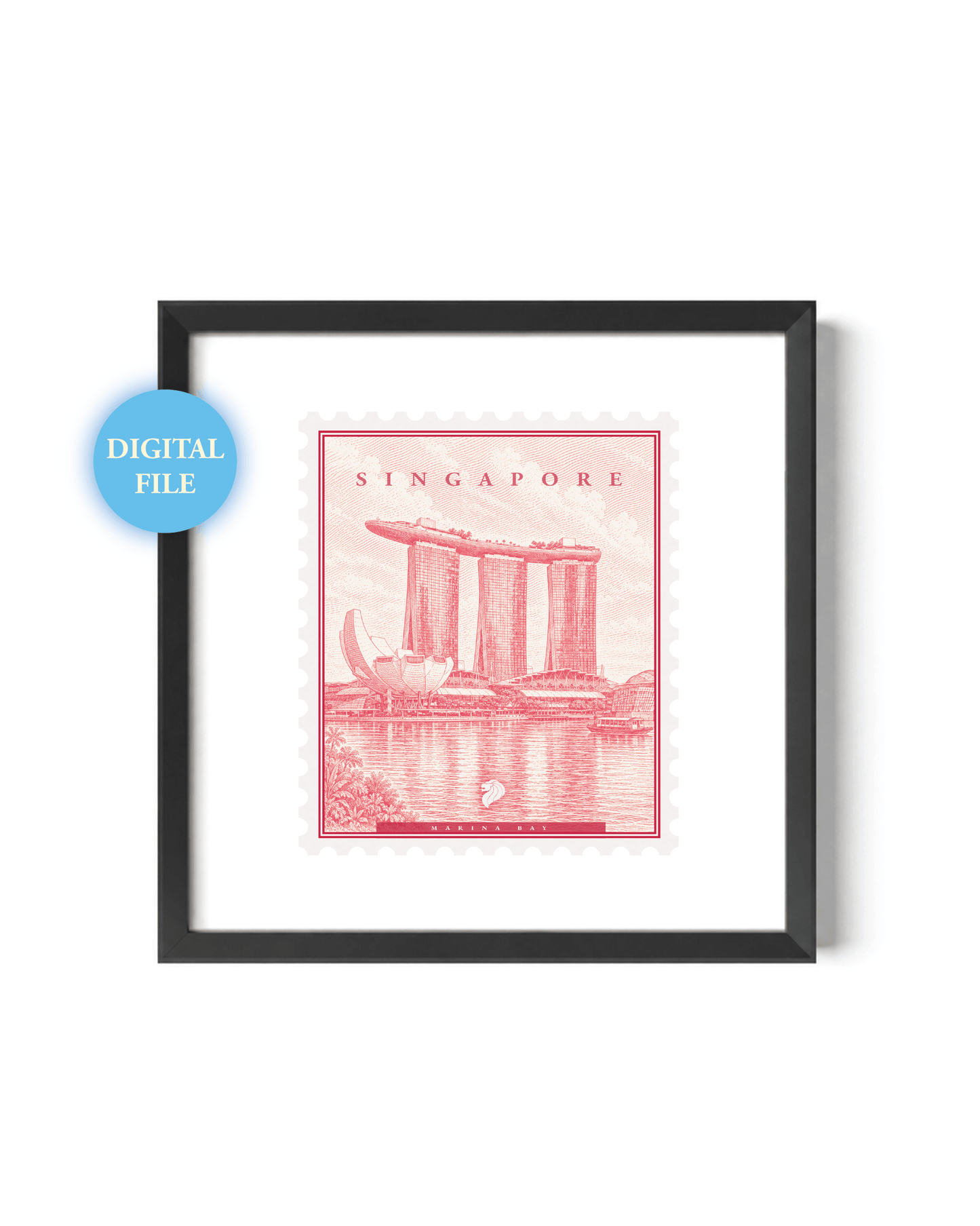 Singapore Vintage Stamp (Digital File)