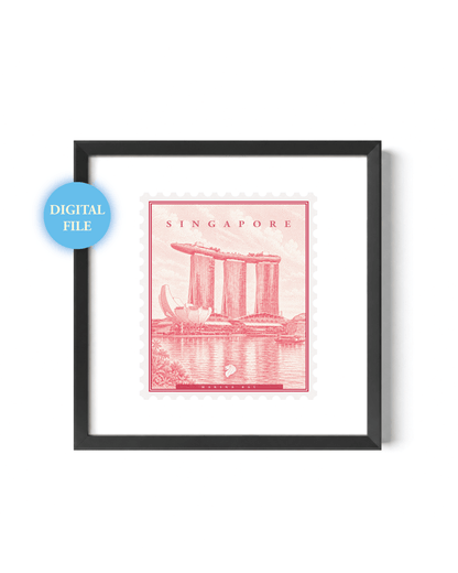 Singapore Vintage Stamp (Digital File)