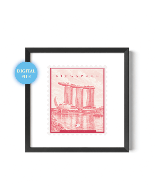 Singapore Vintage Stamp (Digital File)