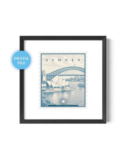 Sydney Harbour Vintage Stamp (Digital File)