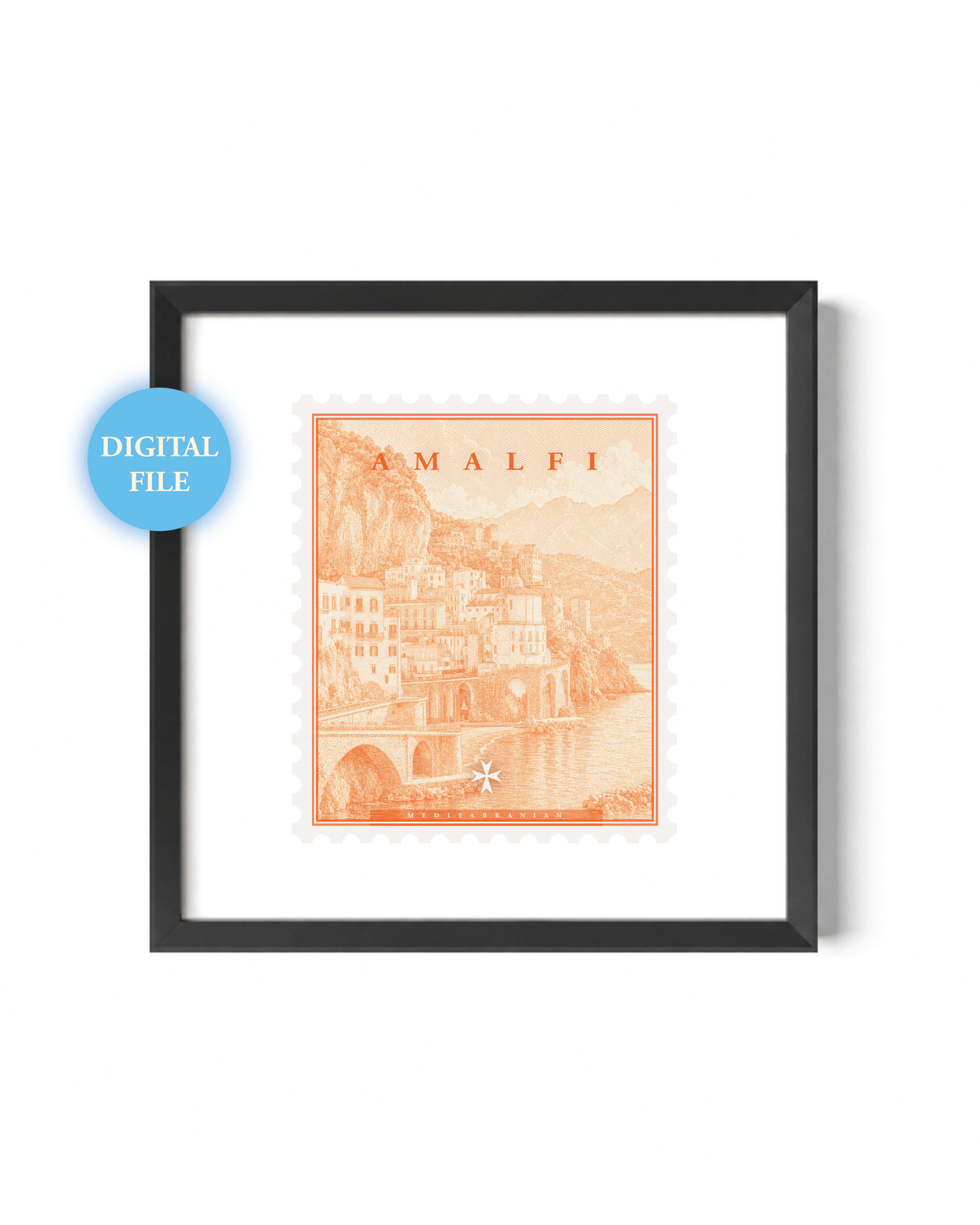 Amalfi Coast Vintage Stamp (Digital File)