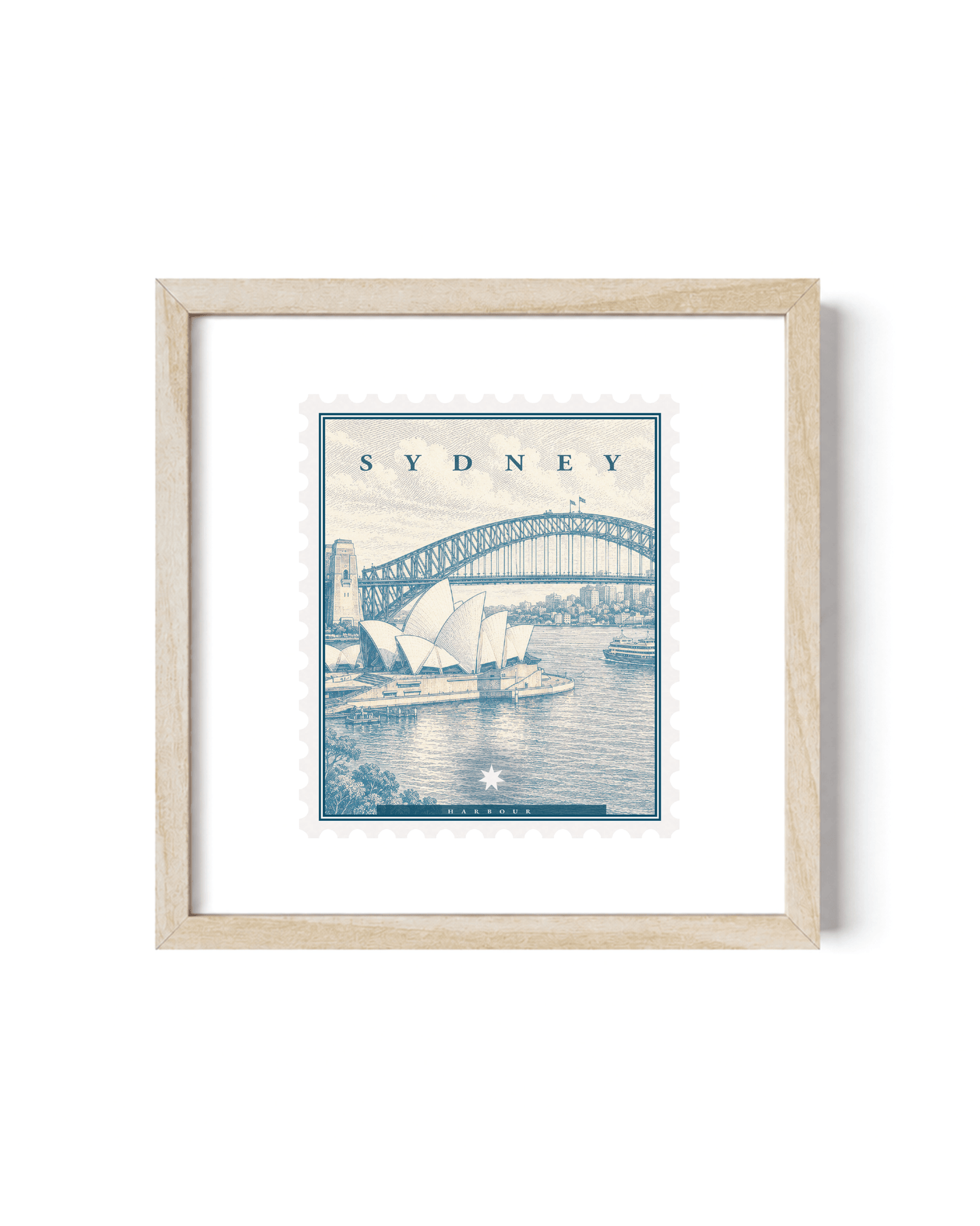 Sydney Harbour Vintage Stamp