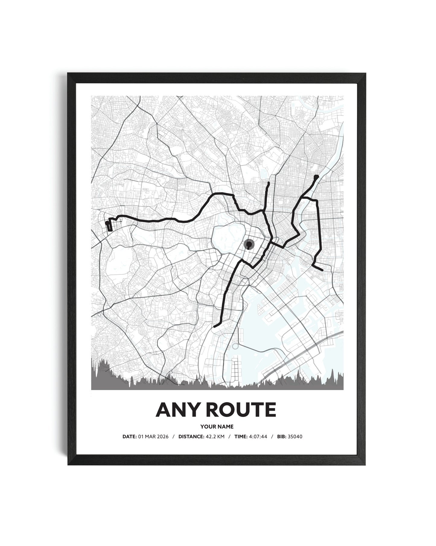 Classic Route Map Art For Runners