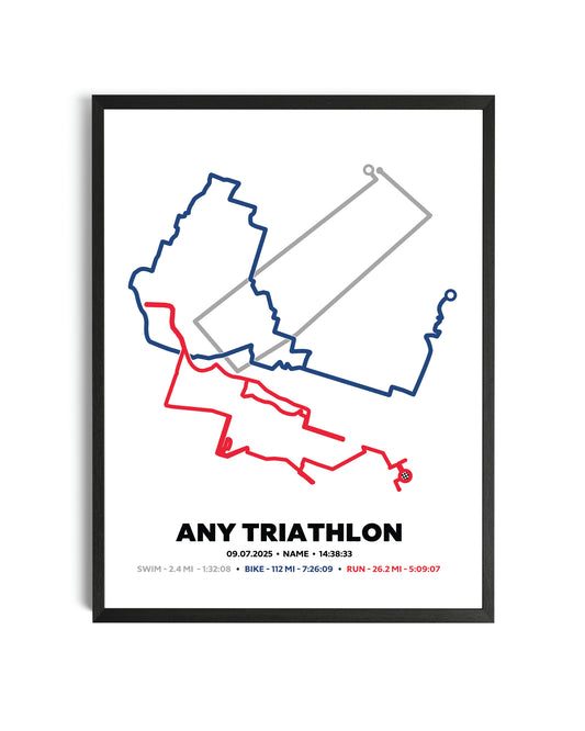 Triathlon Route Map Art