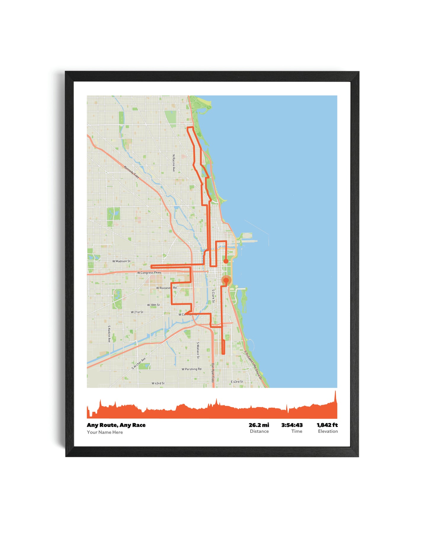 Classic Route Map Art For Runners