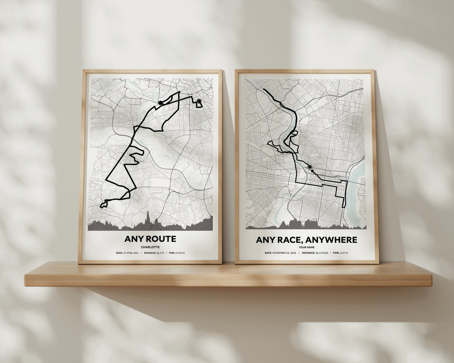 Classic Route Map Art For Runners