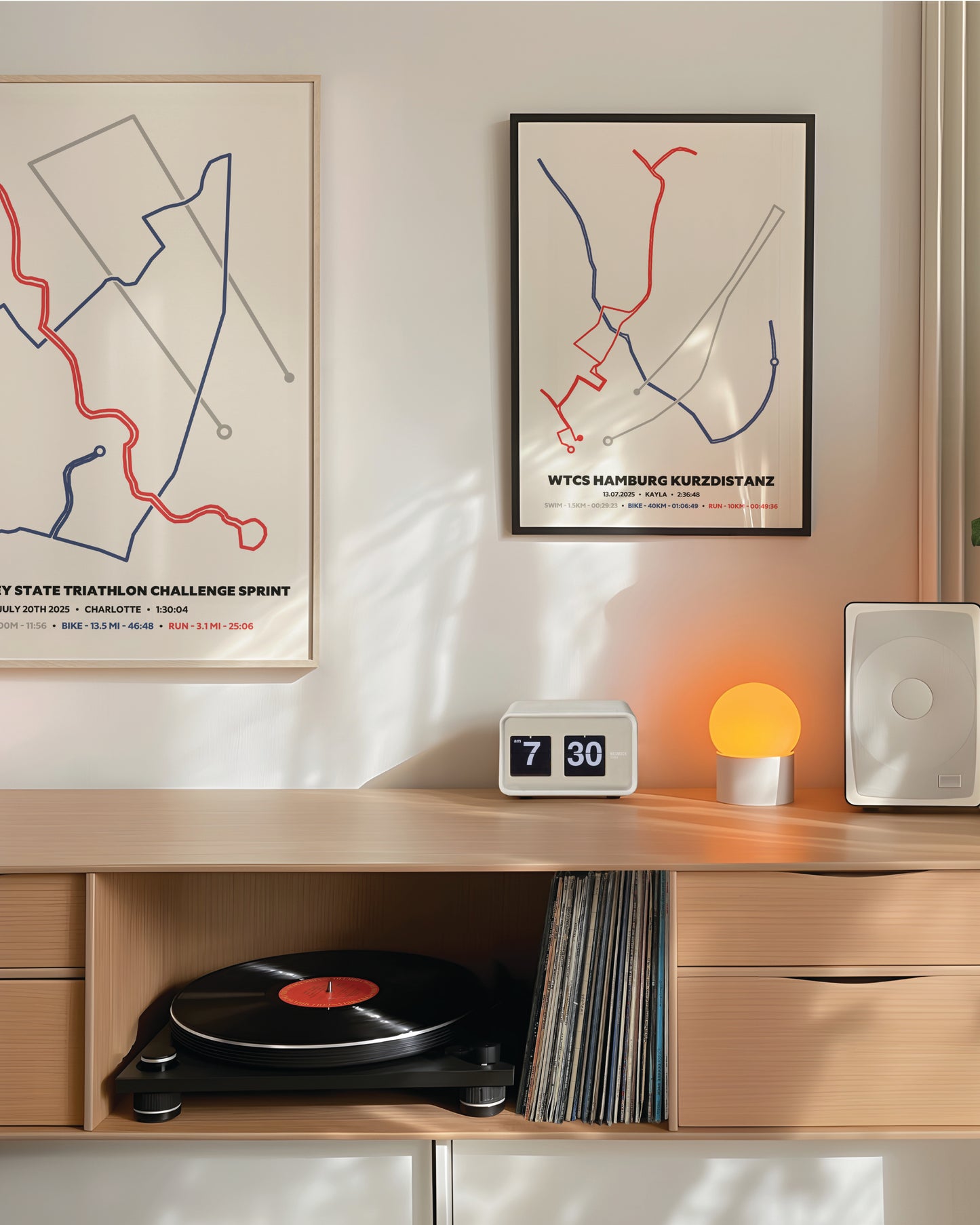 Triathlon Route Map Art