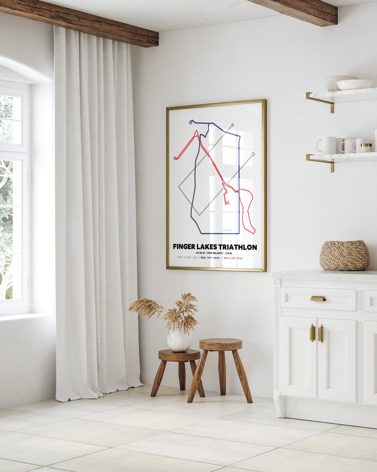 Triathlon Route Map Art