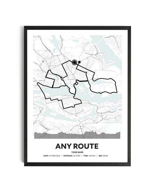Classic Route Map Art For Runners