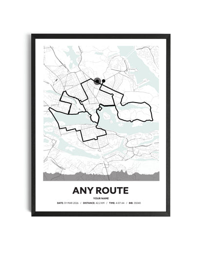 Classic Route Map Art For Runners